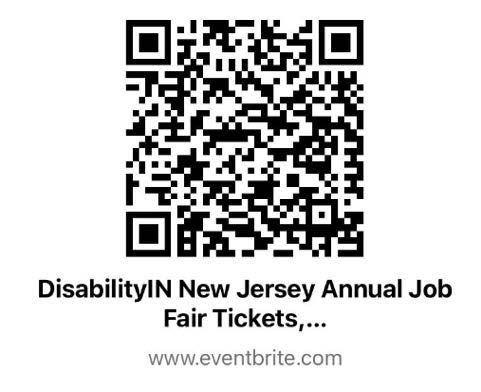 Disability:IN New Jersey Annual Job Fair Tickets QR Code